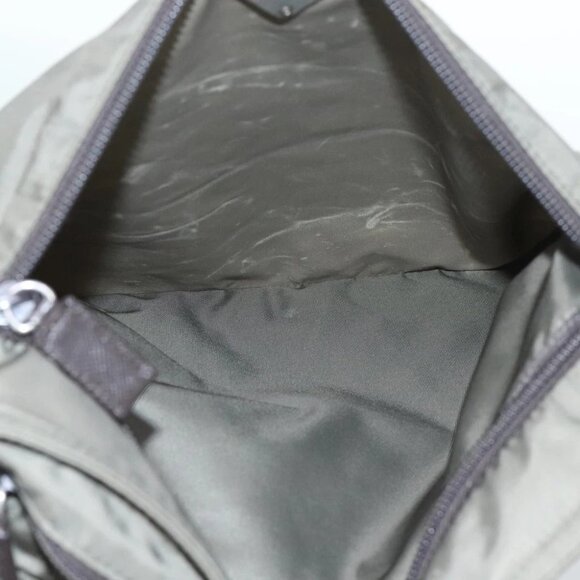 PRADA Shoulder Bag Nylon Gray Silver Auth ep5770 - Picture 11 of 14
